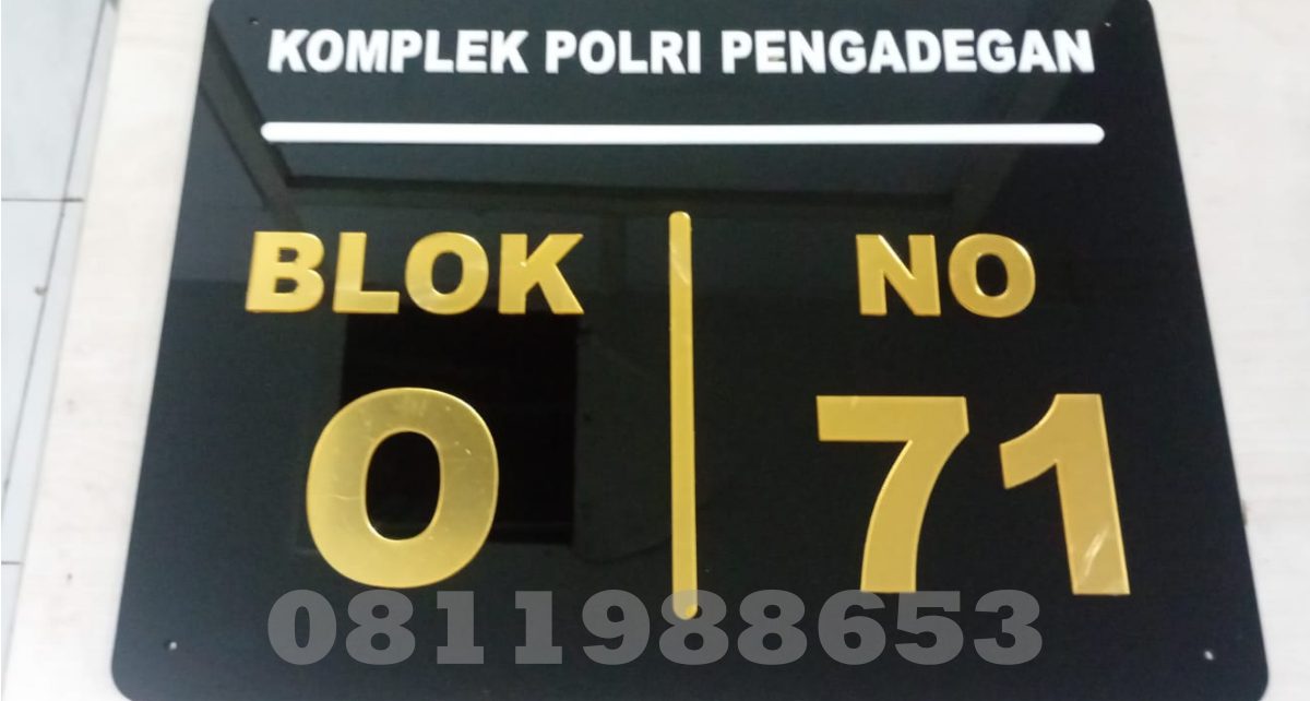 nomor rumah akrilik mewah desain minimalis