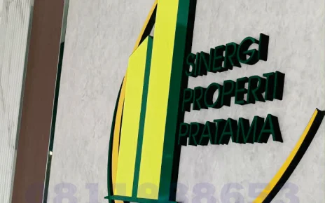 Signage kantor menggunakan huruf timbul 3D custom