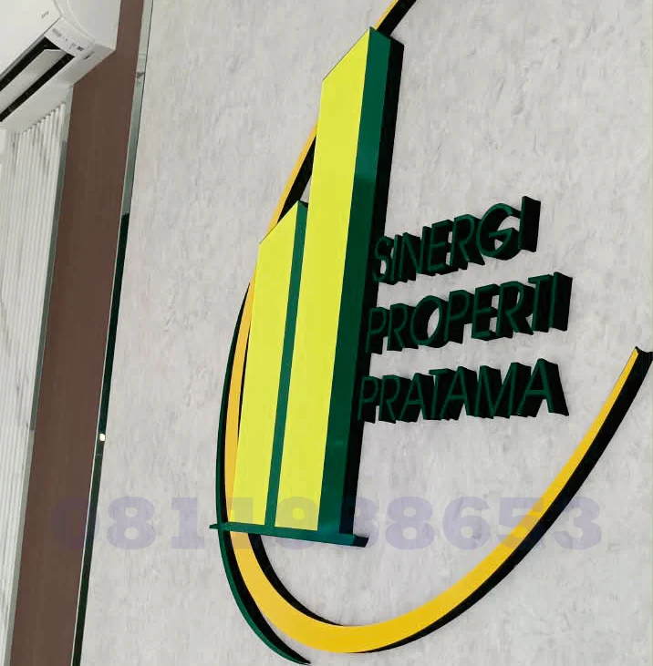 Signage kantor menggunakan huruf timbul 3D custom